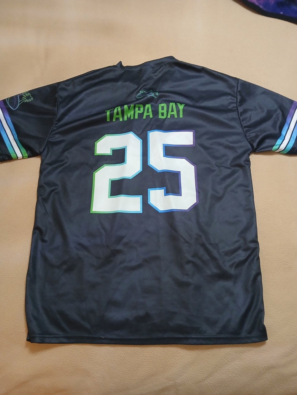 Black Tampa Bay #25 Men's Athletic Jersey — Crown Automotive Accent - Picture 4 of 5